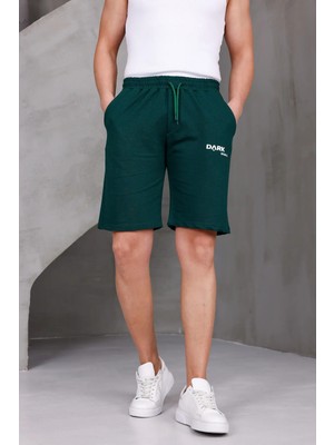 Dark Moda Erkek Baskılı Oversize Iki Iplik Kompakt Şort