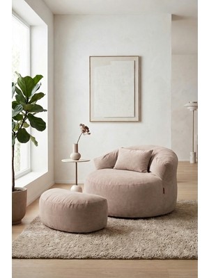 Sapien Home Sapıen Home Relax Berjer ve Puf Koltuk Takımı - Kitap Okuma Tv Koltuğu