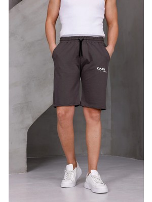 Dark Moda Erkek Baskılı Oversize Iki Iplik Kompakt Şort