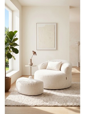 Sapien Home Sapıen Home Relax Berjer ve Puf Koltuk Takımı - Kitap Okuma Tv Koltuğu