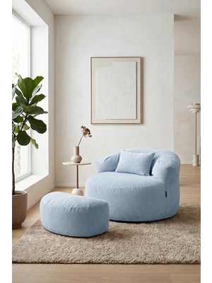 Sapien Home Sapıen Home Relax Berjer ve Puf Koltuk Takımı - Kitap Okuma Tv Koltuğu