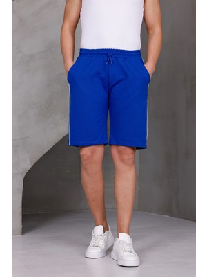 Dark Moda Erkek Şeritli Oversize Iki Iplik Kompakt Şort