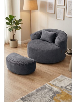 Sapien Home Sapıen Home Relax Berjer ve Puf Koltuk Takımı - Kitap Okuma Tv Koltuğu