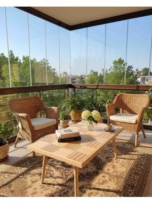 Mirrorss Orta Sehpa Doğal Vernikli  Konik Ayak 120 x 60 cm Yükseklik 40 cm Ofis Salon Çay Kahve Sehpası