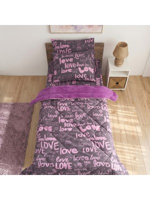 Arma Concept Tek Kişilik Desenli Pufidik Wellsoft Uyku Seti & Yorgan + 2 Adet Yastık Kılıfı + Lastikli Çarşaf