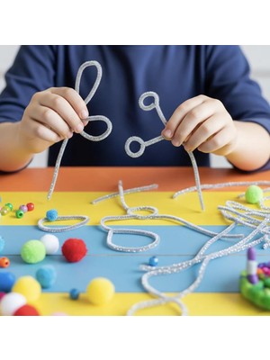 KİKA S  Şönil 30 cm Simli 15'li Karışık Tabaka