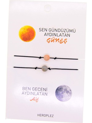 tp Güneş ve Ay - Arkadaş Şans Bilekliği