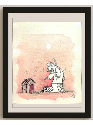 Karikatural Amin Dastbala 22X21CM Orijinal Karikatür BOD03284