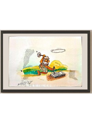 Karikatural Seyyeh Hassan Hejazi 29X21CM Orijinal Karikatür BOD03331