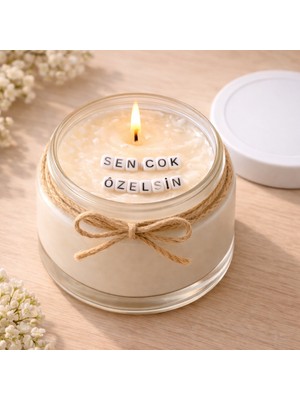 Verda Desing Sen Çok Özelsin Notlu Kokulu Kavanoz Mum - Özel Notlu Hediyelik Cam Mum