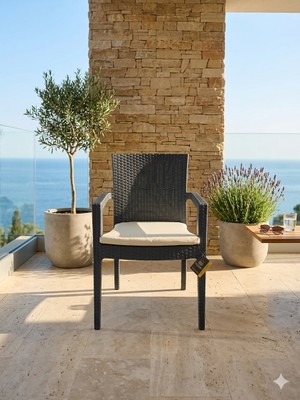 Form Outdoor Form Rattan Sandalye Minderi Bahçe ve Balkon İçin 3,5 cm Sünger Dolgulu Konforlu Minder