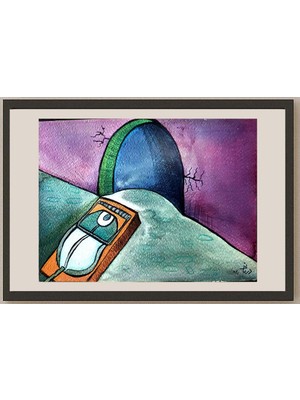 Karikatural Nahid Dariany 21X16CM Orijinal Karikatür BOD03287