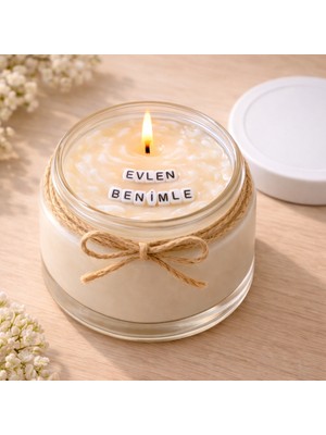 Verda Desing Evlen Benimle Notlu Kokulu Kavanoz Mum - Özel Notlu Hediyelik Cam Mum