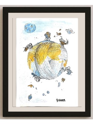 Karikatural Sun Wanshuai 29X21CM Orijinal Karikatür BOD03471