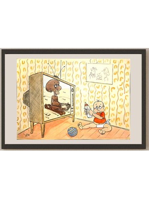 Karikatural Mehdi Nazary 29X21CM Orijinal Karikatür BOD03934