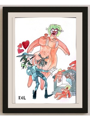 Karikatural Dilyan Dochev 29X21CM Orijinal Karikatür BOD03271