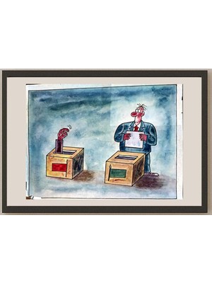 Karikatural Zhang Yaming 43X30CM Orijinal Karikatür BOD04105