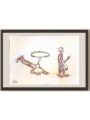 Karikatural Mahshid Hashemi 29X21CM Orijinal Karikatür BOD03852