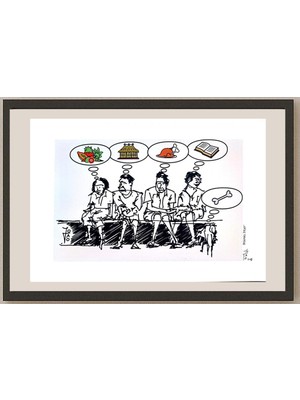 Karikatural Joao Alves Baptista 29X21CM Orijinal Karikatür BOD04011