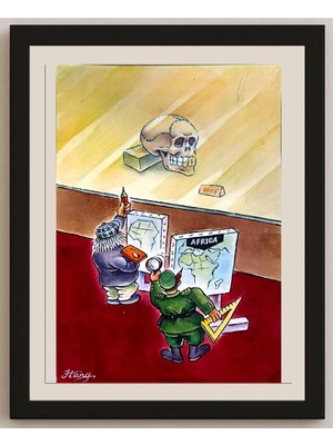 Karikatural Jiang Lidong 28X18CM Orijinal Karikatür BOD04140