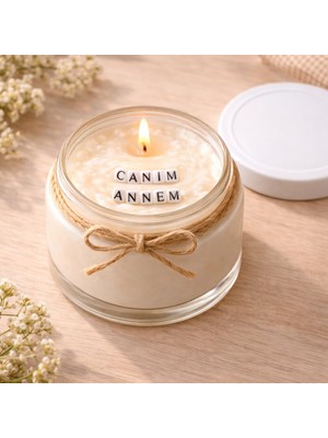 Verda Desing Canım Annem Notlu Kokulu Kavanoz Mum - Özel Notlu Hediyelik Cam Mum