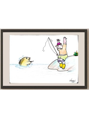 Karikatural Kaur Chand Badhok 29X21CM Orijinal Karikatür BOD03715