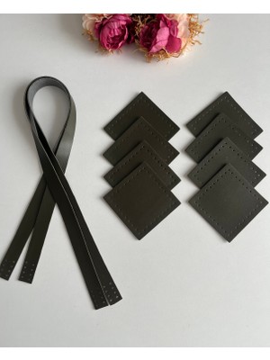 ZG Hobi Aksesuar Örgü Çantalar Için Dikilebilir Askı ve 8 Adet Kare Motif