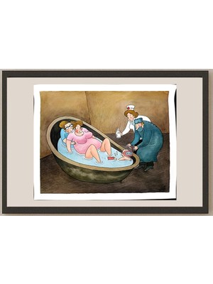 Karikatural Young Sikoh 33X26CM Orijinal Karikatür BOD03758