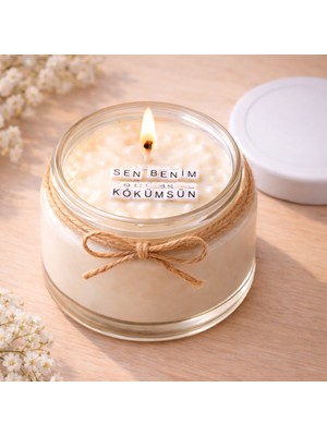 Verda Desing Sen Benim Kökümsün Notlu Kokulu Kavanoz Mum - Özel Notlu Hediyelik Cam Mum