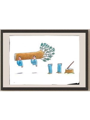 Karikatural Masoud Ziaei Zardkhashosei 29X21CM Orijinal Karikatür BOD03861