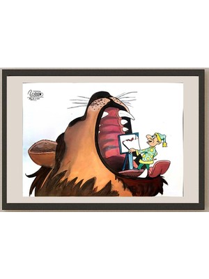 Karikatural Mohsen Elhafiz Elaal 29X21CM Orijinal Karikatür BOD04246