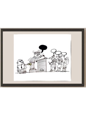 Karikatural Mohsen Elhafiz Elaal 29X21CM Orijinal Karikatür BOD04247