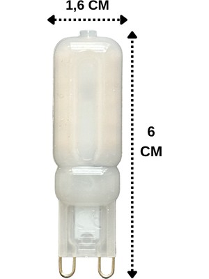 Avarson (1 Adet) Osaka Buzlu 5W Sarı Işık (3000K) G9 Duylu Led Kapsül Ampul