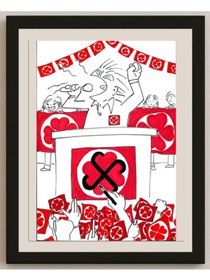 Karikatural Kayoko Sugama 38X28CM Orijinal Karikatür BOD04410