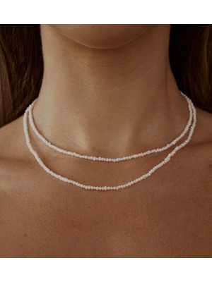 Taşmir Sertifikalı Gerçek Kum Inci Iki Sıra 80 cm