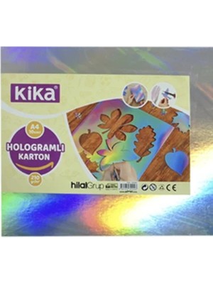 KİKA Hologramlı Karton A4 210 GRAM10LU -Gümüş-