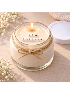 Verda Desing You Forever Notlu Kokulu Kavanoz Mum - Özel Notlu Hediyelik Cam Mum