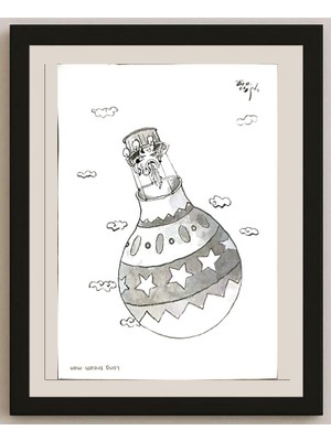 Karikatural Yukio Shinohara 29X21CM Orijinal Karikatür BOD03379