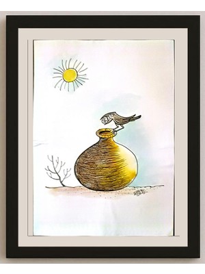 Karikatural Shyam Mohan 29X21CM Orijinal Karikatür BOD03402