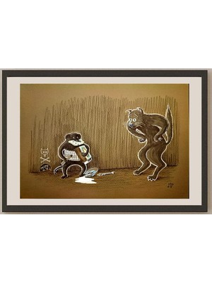 Karikatural Leonid Storozkhuk 29X21CM Orijinal Karikatür BOD03437