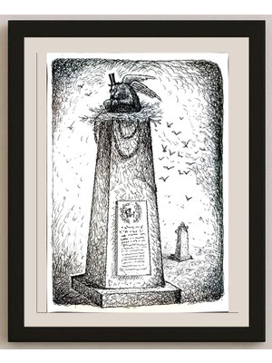 Karikatural Pari Mohammad Nabi 29X21CM Orijinal Karikatür BOD04163