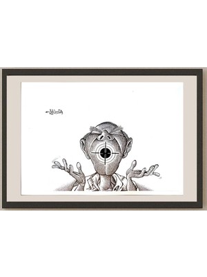 Karikatural Raed Khalil 26X20CM Orijinal Karikatür BOD04369