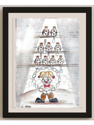 Karikatural Peyman Zolnounah 29X21CM Orijinal Karikatür BOD03983