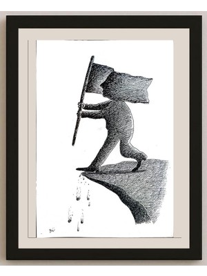 Karikatural Masoud Ziaei Zardkhashosei 29X21CM Orijinal Karikatür BOD04374