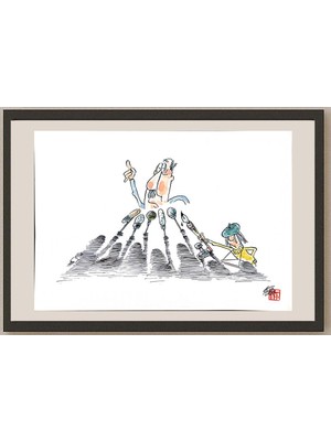 Karikatural Tahara Tota 36X26CM Orijinal Karikatür BOD04386