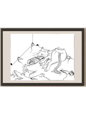 Karikatural Davar Najafi 43X30CM Orijinal Karikatür BOD04390