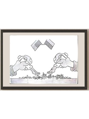 Karikatural Sun Wanshuai 29X21CM Orijinal Karikatür BOD03222