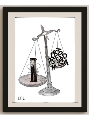 Karikatural Dilyan Dochev 29X21CM Orijinal Karikatür BOD03273