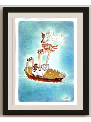 Karikatural Harumi Imahase 43X30CM Orijinal Karikatür BOD04566