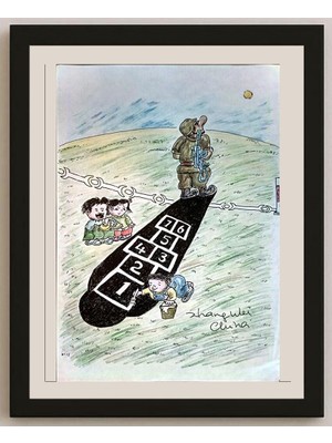 Karikatural Zhang Wei 29X21CM Orijinal Karikatür BOD03864